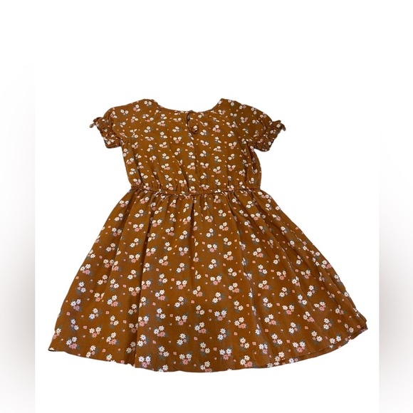 Carters Floral Tan Dress Short Sleeve Size 4T EUC - Picture 4 of 4
